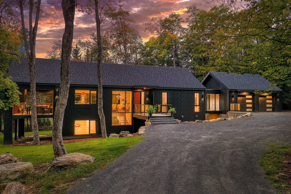 This modern home is a standout in Muskoka's wooded beauty
