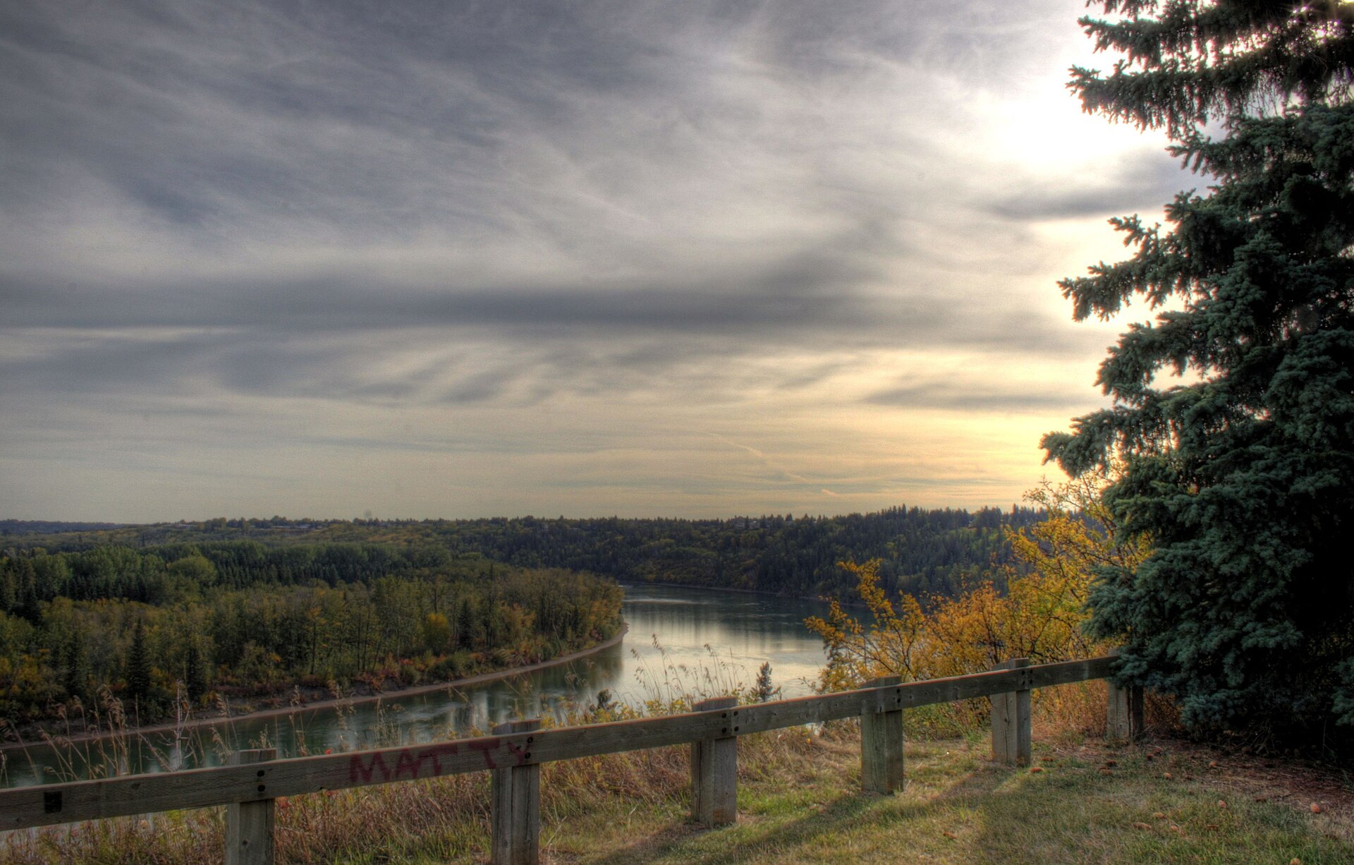 North Saskatchewan River valley in Edmonton (general river-valley photo — no licensed photo of Magrath Heights itself is available)