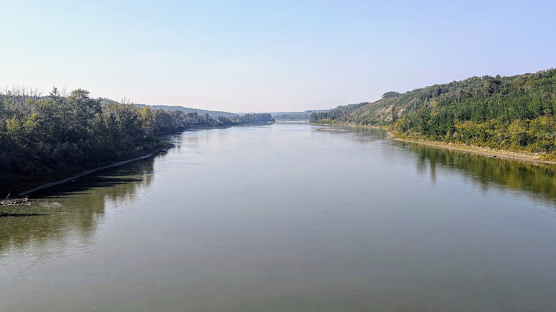 The North Saskatchewan River along Windermere's river-valley edge, Edmonton