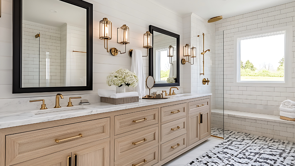 Staged primary bathroom