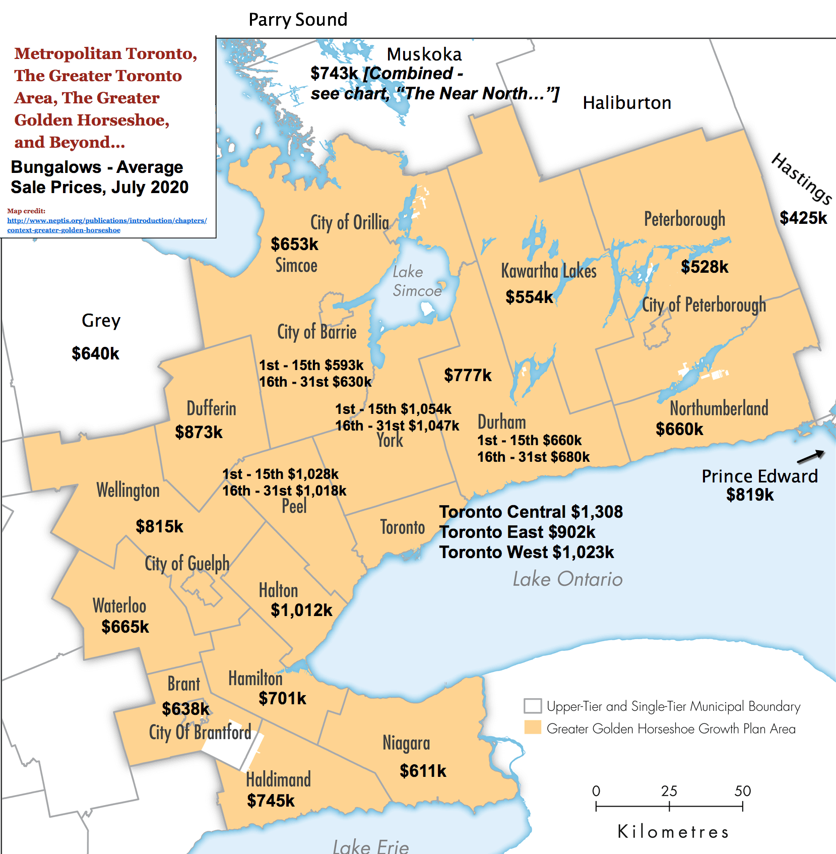 QuickStats Map - 2020-07 GTA, GGH & Beyond Bungalows Sold