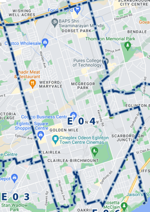 Map-Toronto “E04” [Scarborough West-Central]