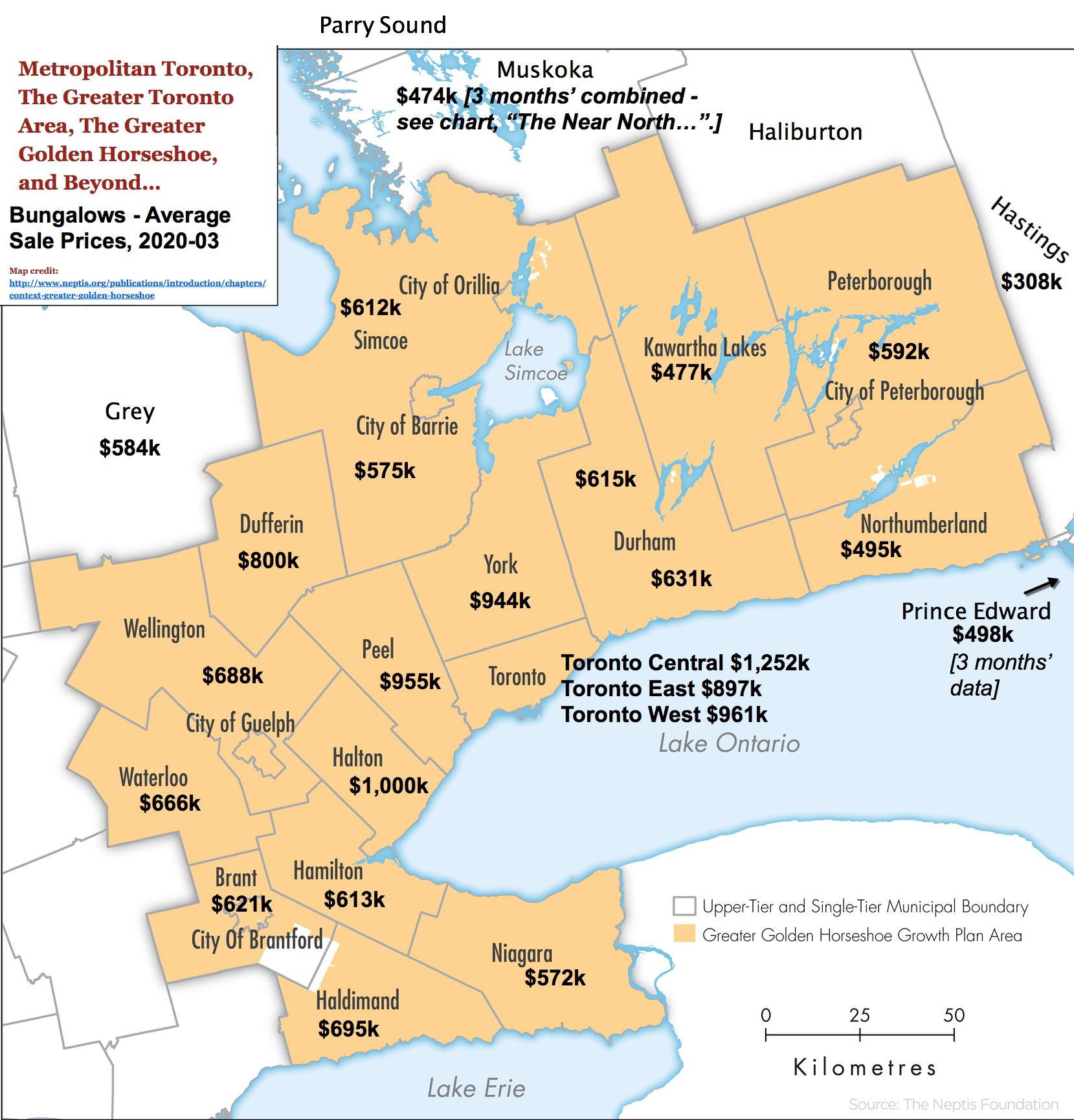Image: QuickStats Map - 2020-03 GTA, GGH & Beyond Bungalows Sold