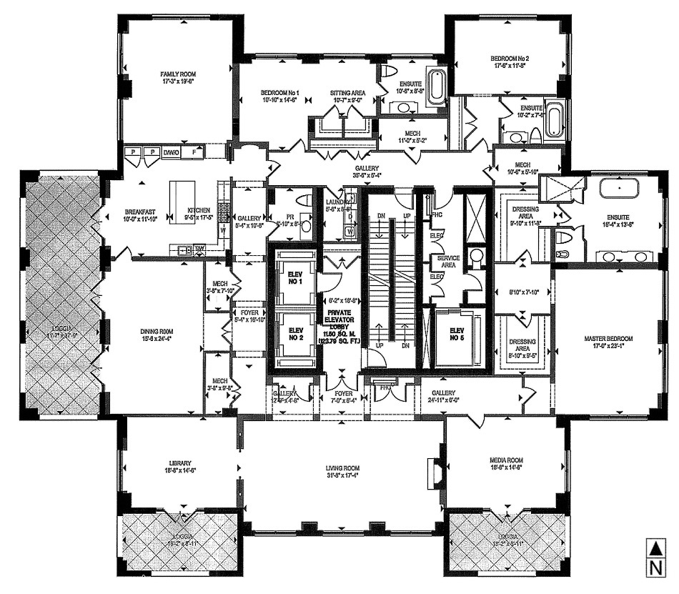 1 St. Thomas St Condos Full Floor Penthouse Floor Plans 3 Bedrooms 5702 Square Feet Yorkville Toronto