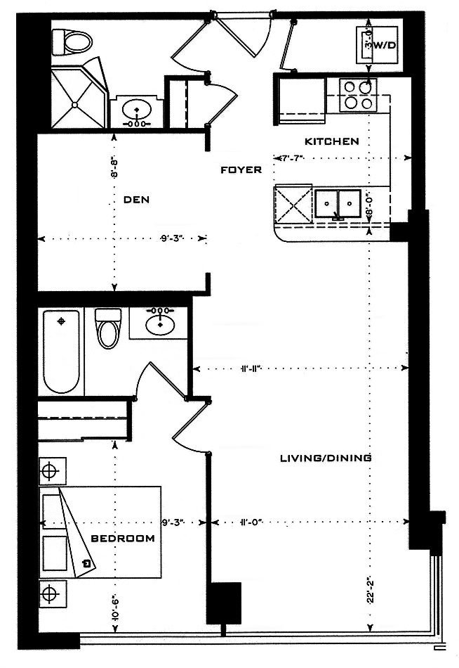 1 Bedford Road Yorkville Annex Toronto Condos Floor Plans 1 Bedroom Den 750 Square Feet Edgar Layout