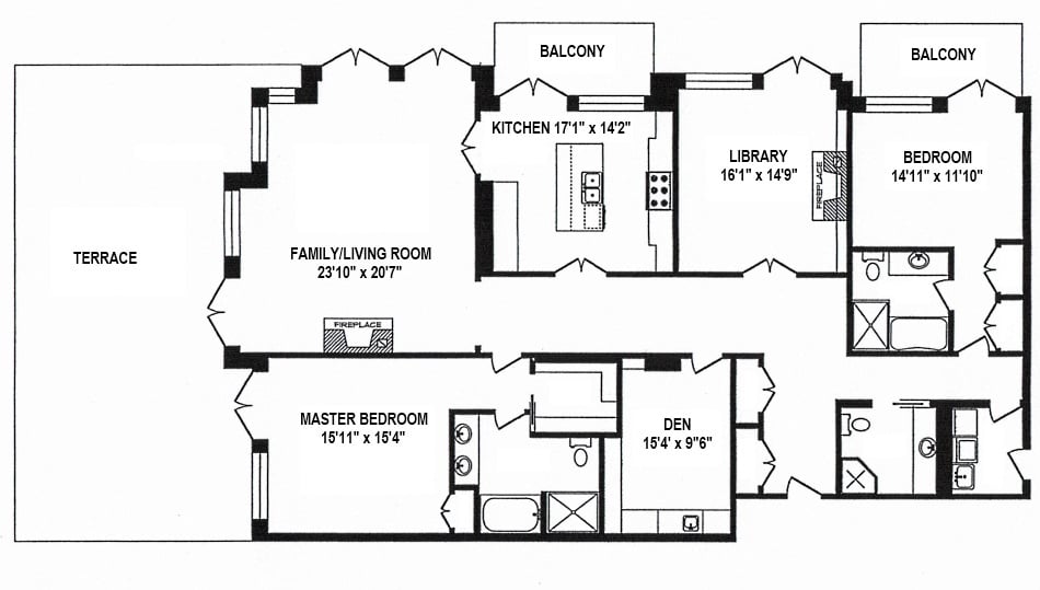 Hazelton Hotel & Private Residences Toronto Condos 118 Yorkville Ave Floor Plans 2 Bedroom Library Den 2815 Sq Ft Plus Terrace Suite 503