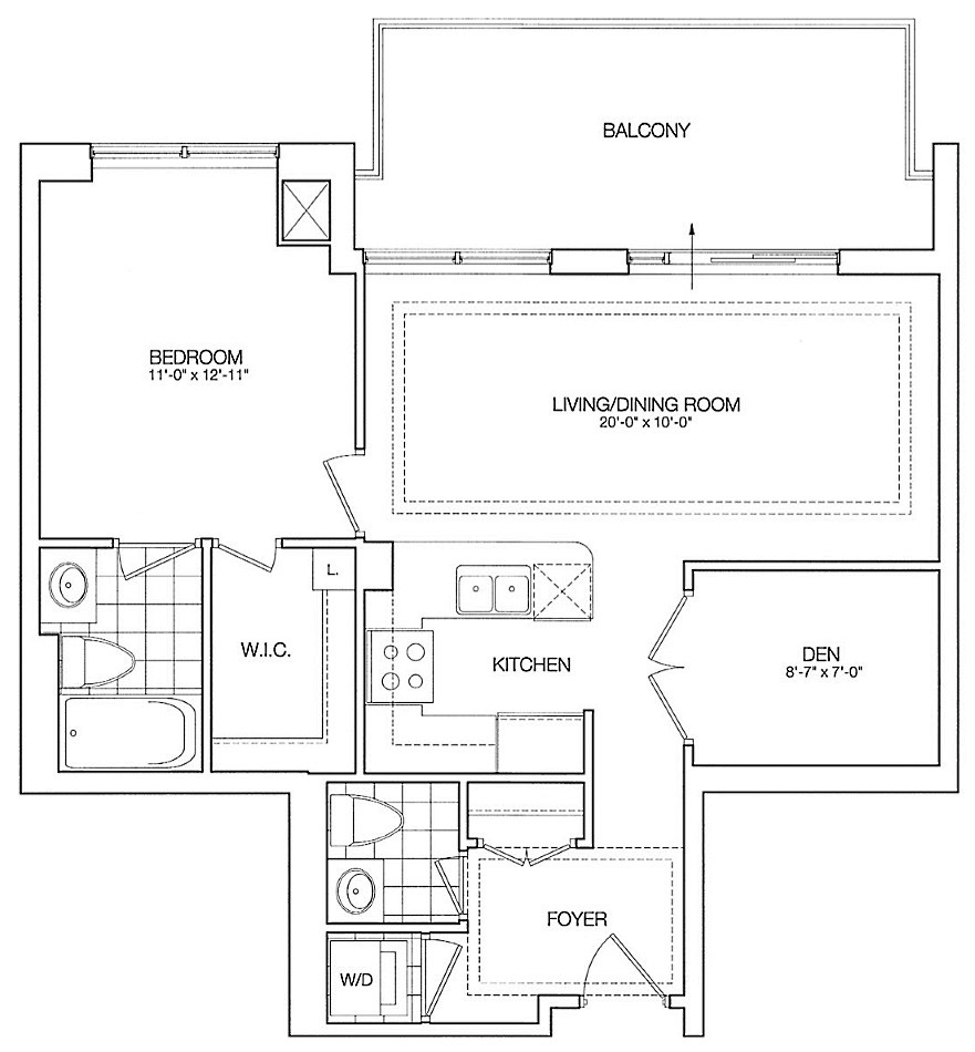 Kilgour Estate Floor Plans Toronto Condos 21 Burkebrook 1 Bedroom Den 755 Sq Ft Plus Balcony Barclay Layout
