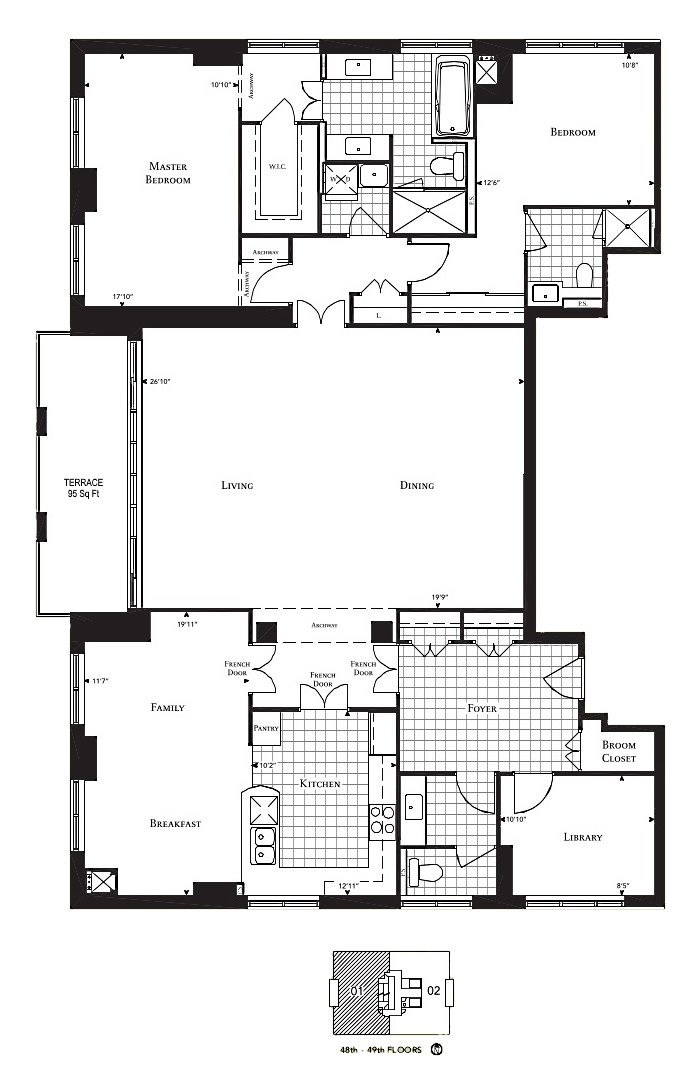 35 Balmuto St Toronto Penthouse Floor Plans Yorkville Condos Uptown 3 Bedrooms Family Room 2280 Sq Ft Plus Terrace Baxter Layout