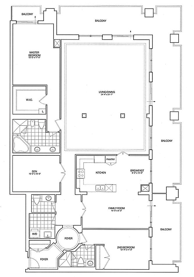 Kilgour Estate Floor Plans Toronto Condos 20 Burkebrook 2 Bedrooms Den Family Room 2484 Sq Ft Plus Balcony Donnington Layout