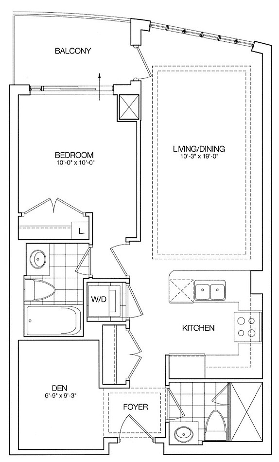 Kilgour Floor Plans Toronto Condos 21 Burkebrook 1 Bedroom Den 715 Sq Ft Plus Balcony Carlisle Layout