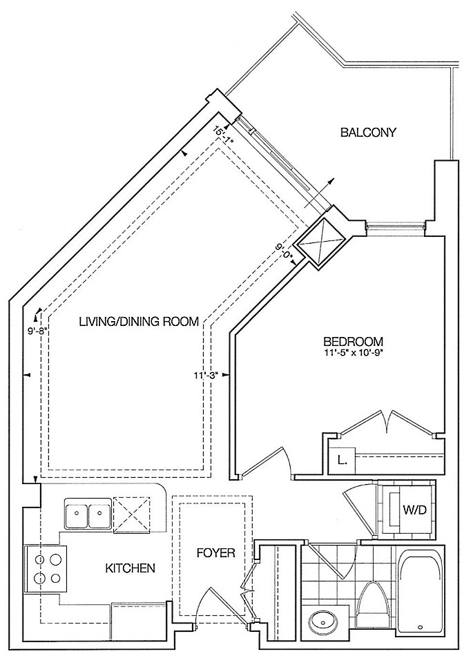 Kilgour Estate Floor Plans Toronto Condos 21 Burkebrook 1 Bedroom 585 Sq Ft Plus Balcony Hedingham Layout 