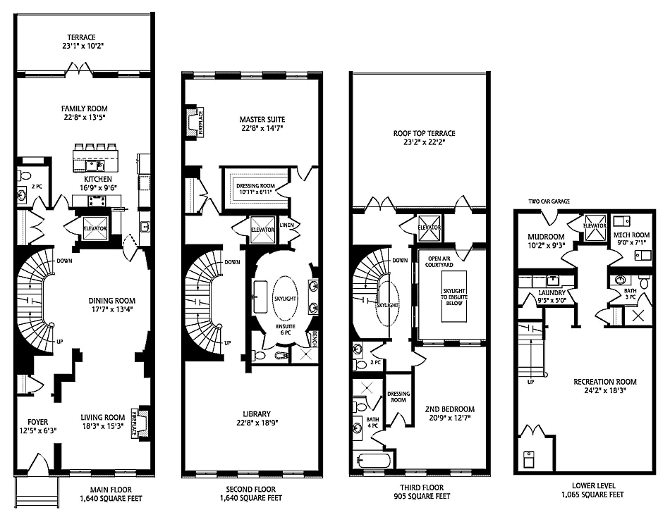 One St. Thomas St Townhouses Floor Plans Yorkville Toronto Condos 4185 Square Feet