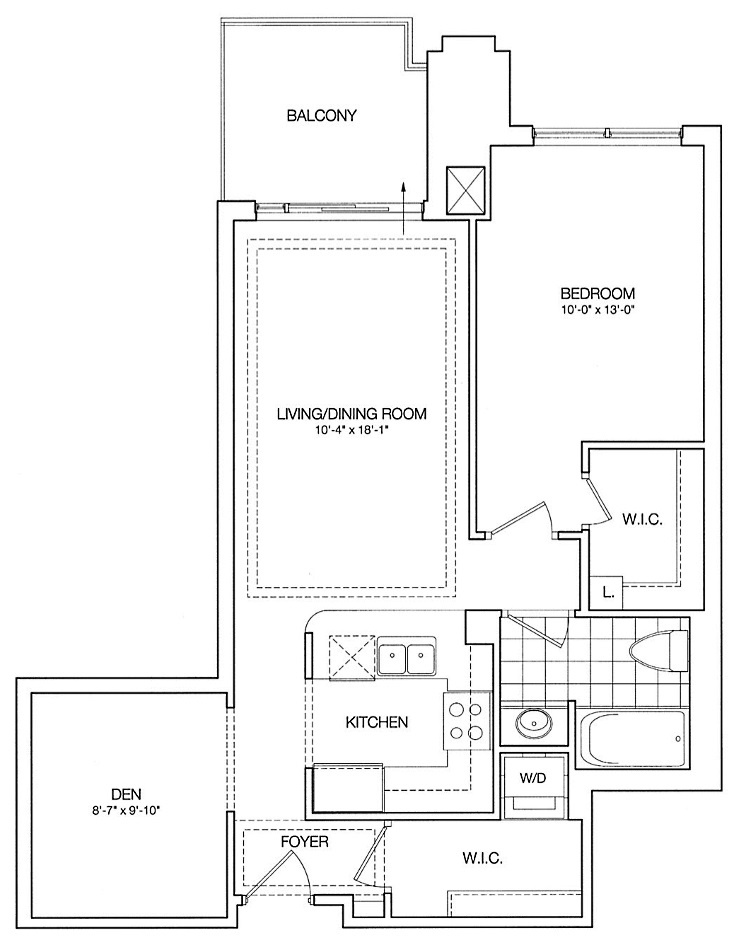 Kilgour Estate Floor Plans Toronto Condos 21 Burkebrook 1 Bedroom Den 750 Sq Ft & Balcony Belvedere Layout