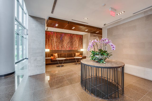 77 Charles St West Lobby Toronto Yorkville Luxury Condo Building Bloor Bay St Corridor 