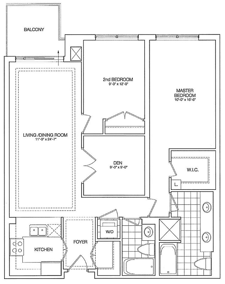 Kilgour Estate Floor Plans Toronto Condos 21 Burkebrook 2 Bedrooms Den 1160 Sq Ft Plus Balcony Coventry Layout