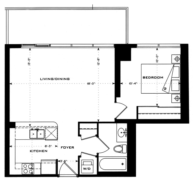 1 Bedford Rd Yorkville Annex Toronto Condos Floor Plans 1 Bedroom 618 Square Feet Plus Balcony Charles Layout