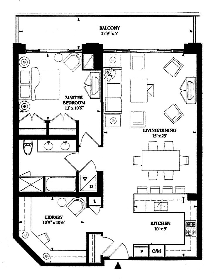 100 Yorkville Ave Annex Toronto Condos Floor Plans 1 Bedroom Den 980 Sq Ft Plus Balcony Bulgari Layout