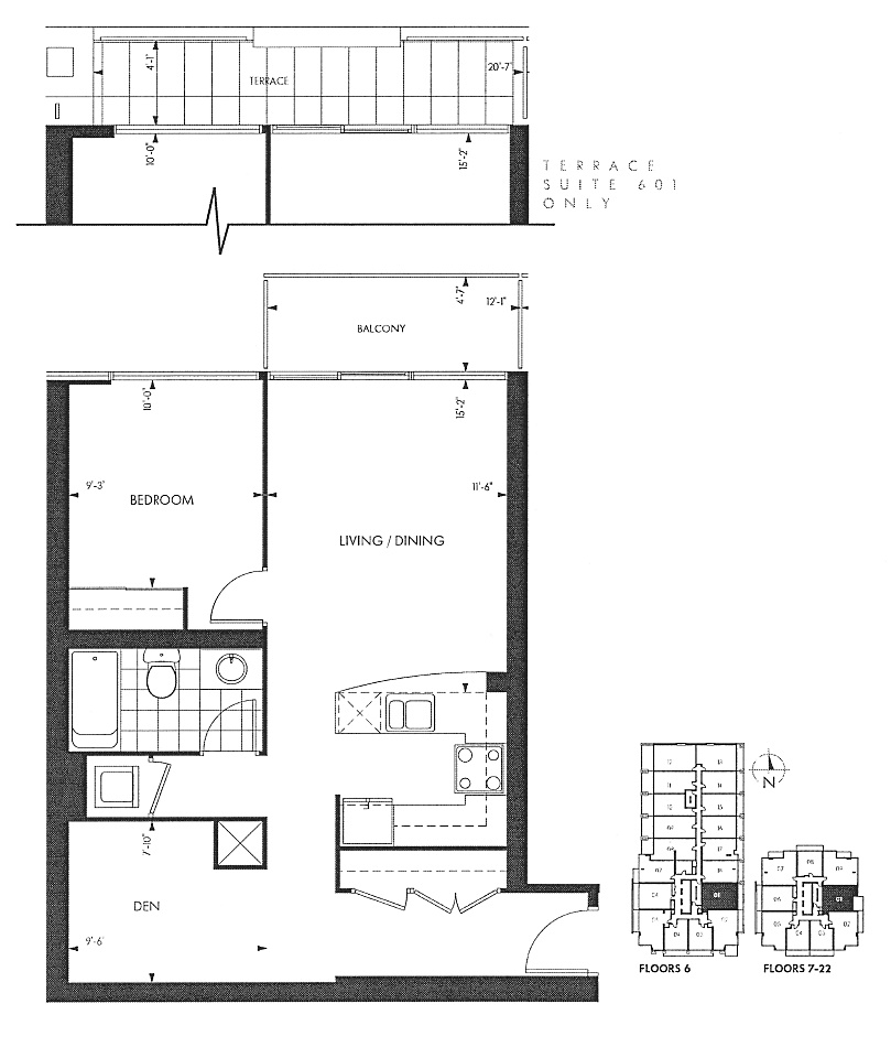 18 Yorkville Ave Toronto Floor Plans Annex Condos 1 Bedroom Den 701 Sq Ft Plus Balcony Yonge Layout