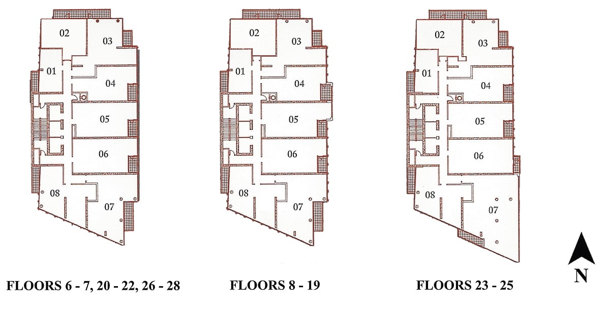 32 Davenport Rd Toronto Unit Floor Plans Yorkville Condos Levels 6 To 28