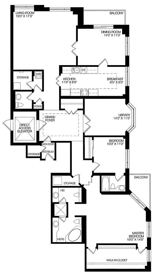 38 Avenue Rd Toronto Floor Plans Prince Arthur Condos Yorkville 2 Bedrooms Library 2270 Sq Ft Plus 2 Balconies Suite I Layout 
