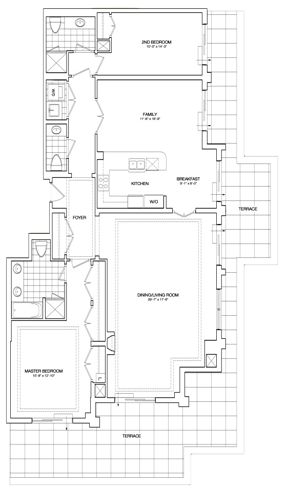  Kilgour Estate Penthouse Floor Plans Toronto Condos 21 Burkebrook 2 Bedrooms Family Room 1897 Sq Ft Plus Terrace Gladstone Layout