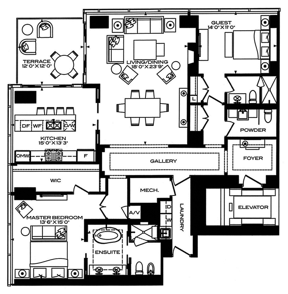 Four Seasons Condos Toronto Floor Plans 50 Yorkville Ave 2 Bedrooms 1956 Square Feet