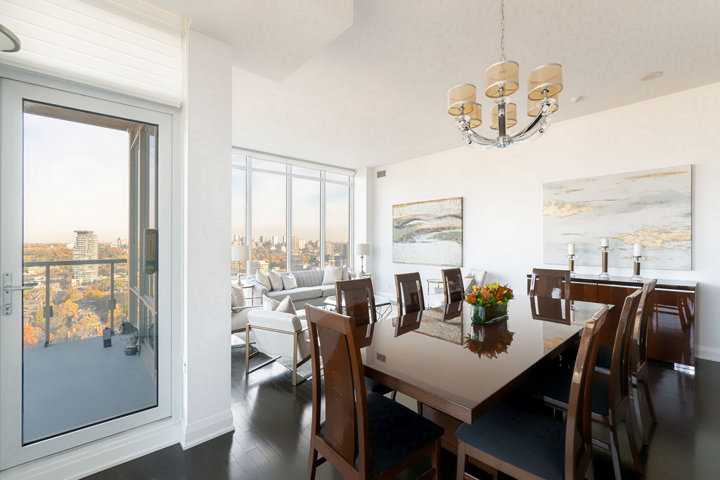 One Bedford Toronto Suite 2503 Dining Room With Walk-Out To Balcony Yorkville Luxury Condos 1 Bedford Rd Toronto Suite 2503 Dining Room Yorkville Luxury Condos For Sale