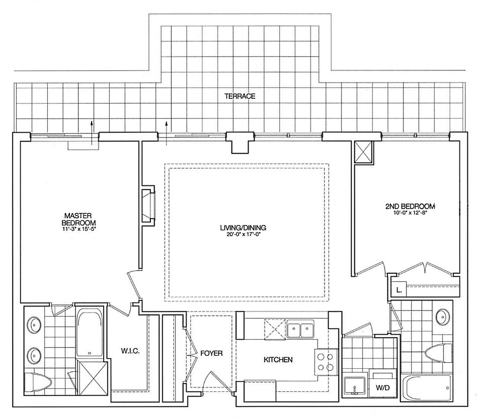Kilgour Estate Penthouse Floor Plans Toronto Condos 20 Burkebrook 2 Bedrooms 1115 Sq Ft Plus Terrace Windermere Layout