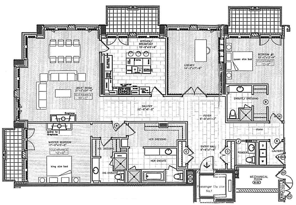 118 Yorkville Ave Toronto Floor Plans Hazelton Private Residences 2 Bedroom Library 2815 Sq Ft Plus 3 Balconies Suite 603