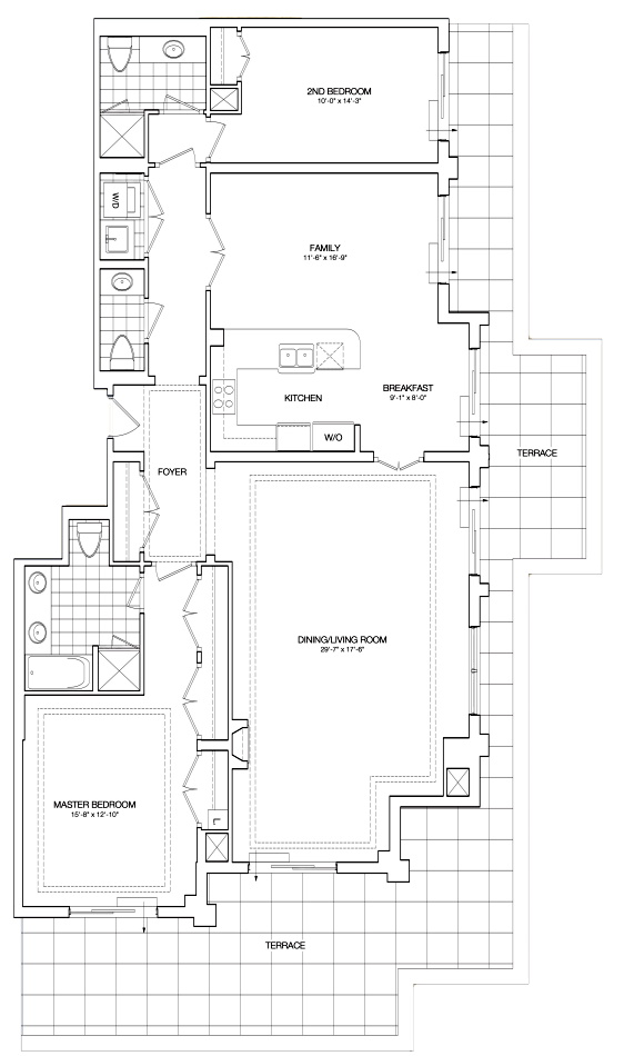Kilgour Estate Penthouse Floor Plans Toronto Condos 21 Burkebrook 2 Bedrooms Family Room 1897 Sq Ft Plus Terrace Gladstone Layout 