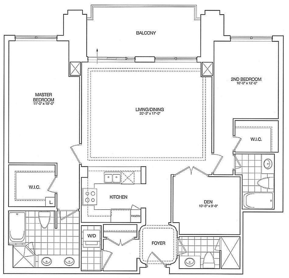 Kilgour Estate Floor Plans Toronto Condos 20 Burkebrook 2 Bedrooms Den 1462 Sq Ft Plus Balcony Windsor Layout