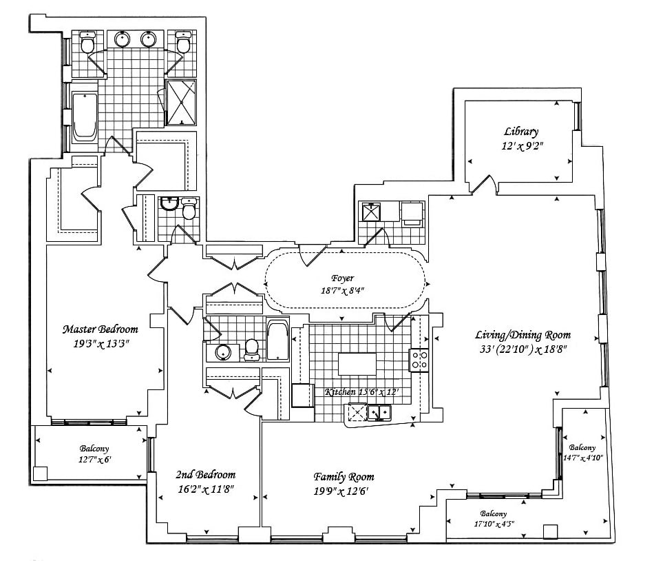 68 Yorkville Ave Toronto Penthouse Floor Plans Regency Condos 2 Bedroom Family Room Library 2706 Sq Ft Plus Balconies