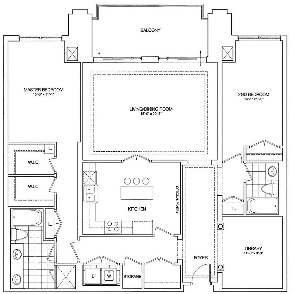 Kilgour Estate II Floor Plans Toronto Condos 21 Burkebrook 2 Bedrooms Library 1610 Sq Ft & Balcony Princeton Layout