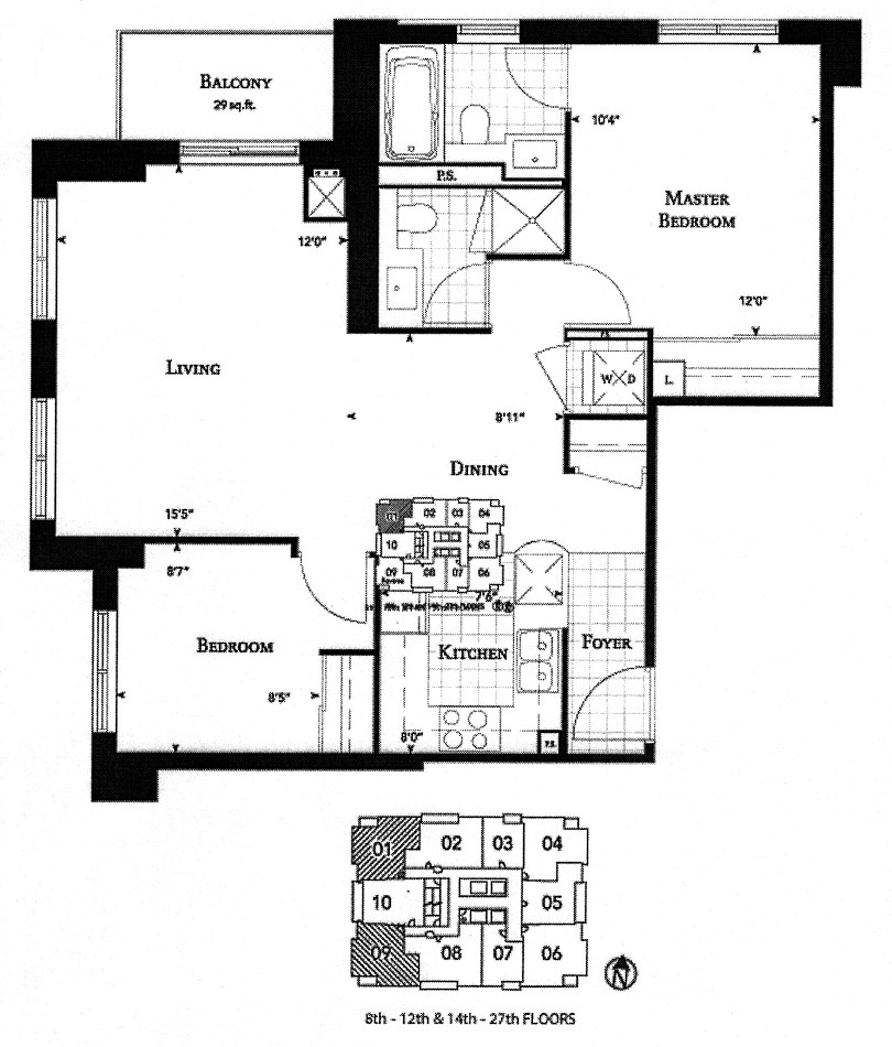 35 Balmuto St Toronto Floor Plans Yorkville Condos Uptown Residences 2 Bedrooms 853 Sq Ft Plus Balcony Stanwyck Layout