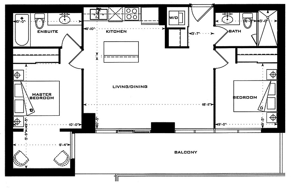 1 Bedford Rd Yorkville Annex Toronto Condos Floor Plans 2 Bedroom 798 Sq Ft Plus Balcony Stevenson Layout