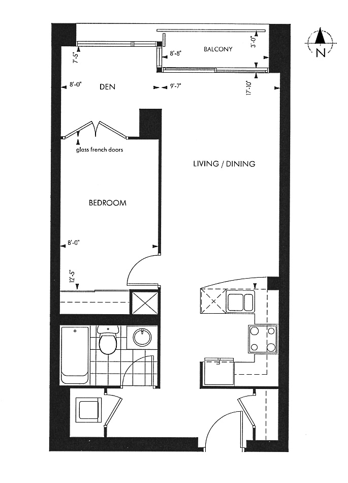 18 Yorkville Ave Toronto Floor Plans Annex Condos 1 Bedroom Den 622 Square Feet Park B Layout 