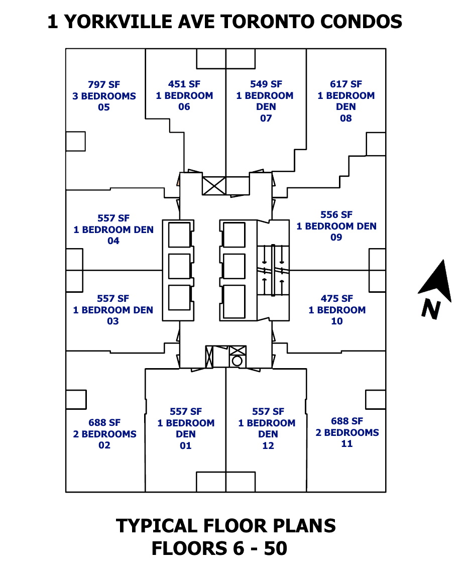 1 Yorkville Ave Condos Unit Floor Plans Typical Floor Plate Floors 6 To 50 Toronto Victoria Boscariol Chestnut Park Real Estate 1 Yorkville Ave Condos Unit Floor Plans Typical Floor Plate Floors 6 To 50 Toronto