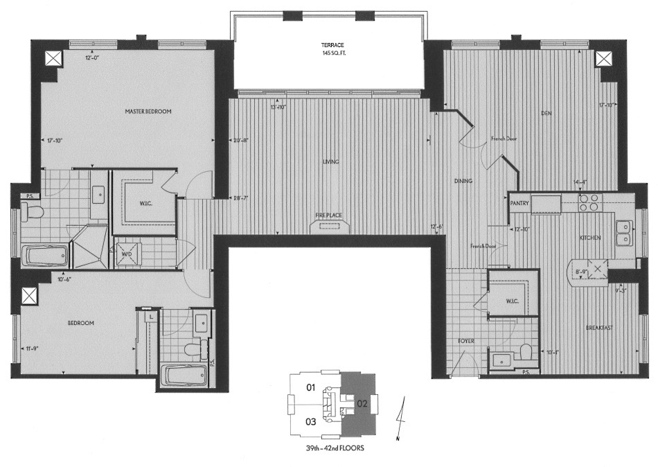  35 Balmuto St Toronto Penthouse Floor Plans Yorkville Condos Uptown 3 Bedrooms 1860 Sq Ft Plus Terrace Hayward Layout