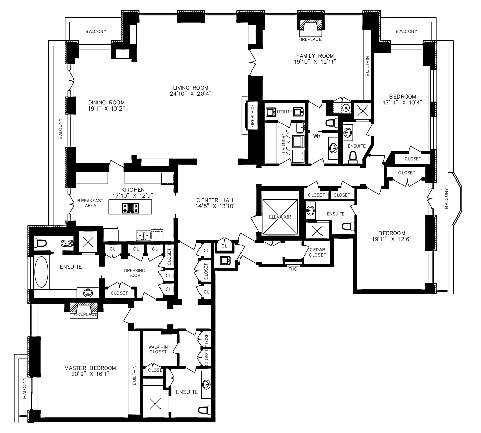 38 Avenue Rd Toronto Floor Plans Prince Arthur Condos Yorkville Penthouse 3 Bedrooms Family Room 4370 Sq Ft & Balconies