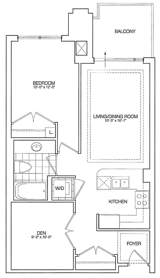 Kilgour Floor Plans Toronto Condos 21 Burkebrook 1 Bedroom Den 715 Sq Ft Plus Balcony Ashford Layout