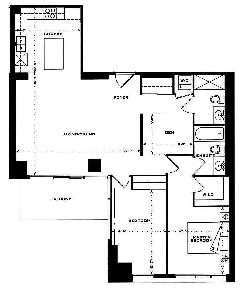 1 Bedford Rd Yorkville Annex Toronto Condos Floor Plans 2 Bedrooms 1051 Square Feet Plus Balcony 