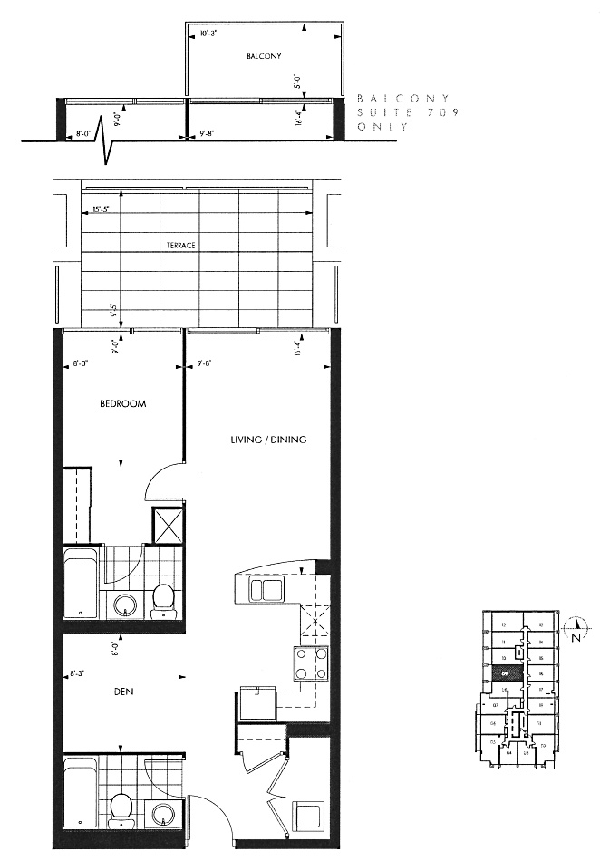 18 Yorkville Ave Toronto Floor Plans Annex Condos 1 Bedroom Den 658 Sq Ft Plus West Terrace MacPherson Layout
