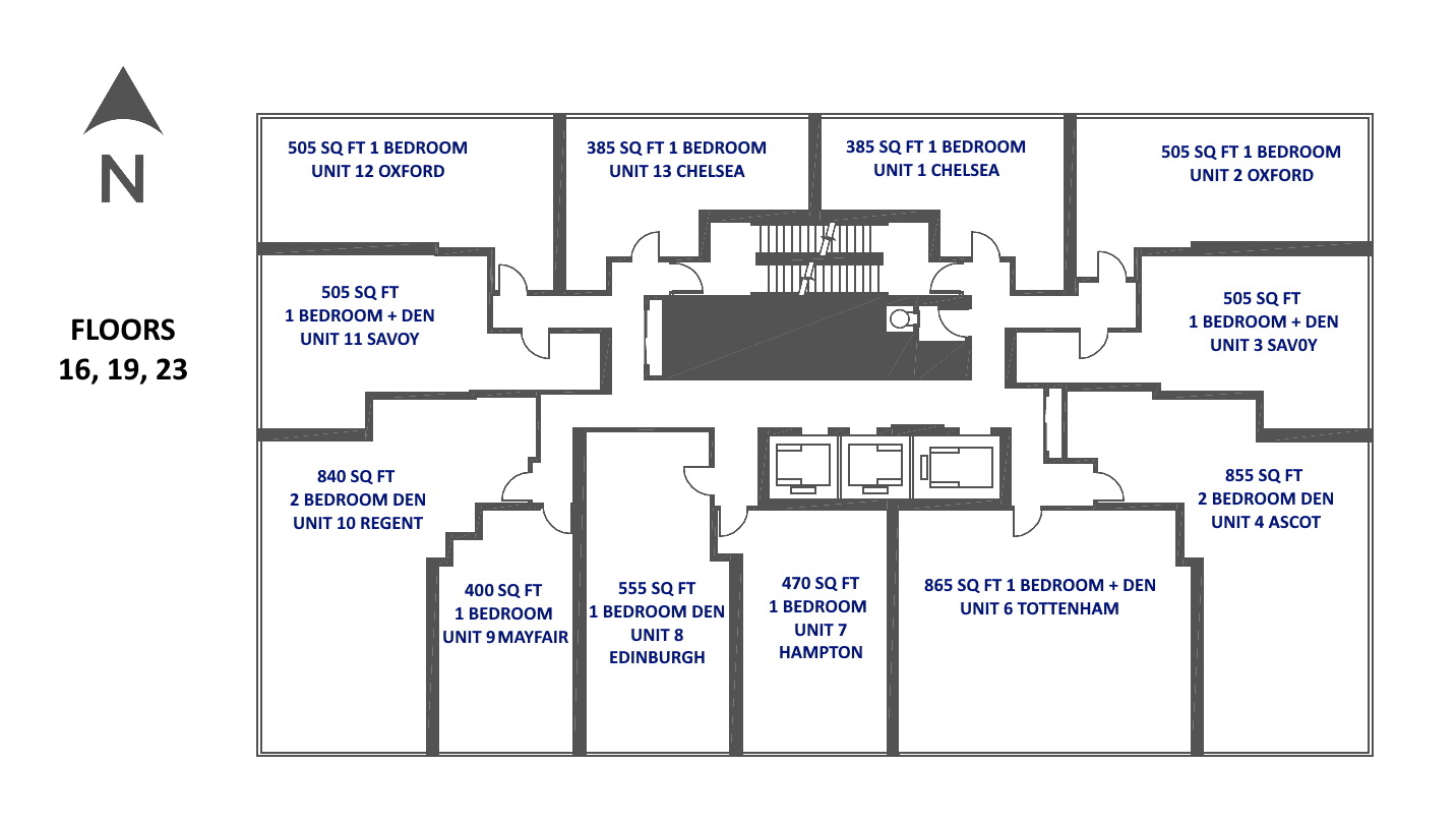 188 Cumberland St Toronto Floor Plans Floors 16, 19, 23 Yorkville Condos
