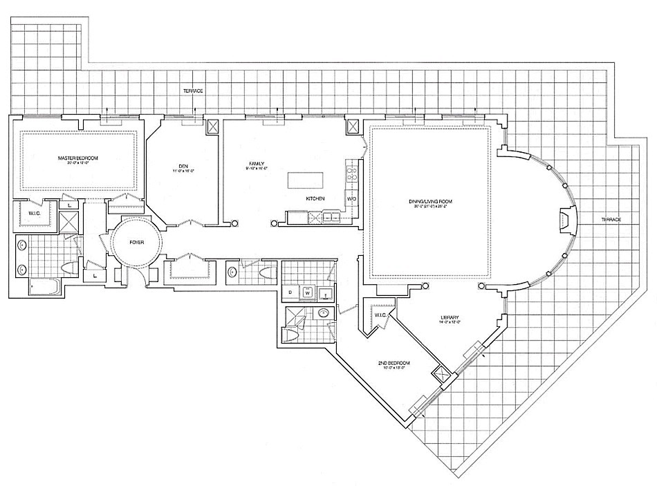 Kilgour Estate Penthouse Floor Plan Toronto Condos 21 Burkebrook 2 Bedrooms Library Family Room Den 2658 Sq Ft & Terrace Lambeth Layout