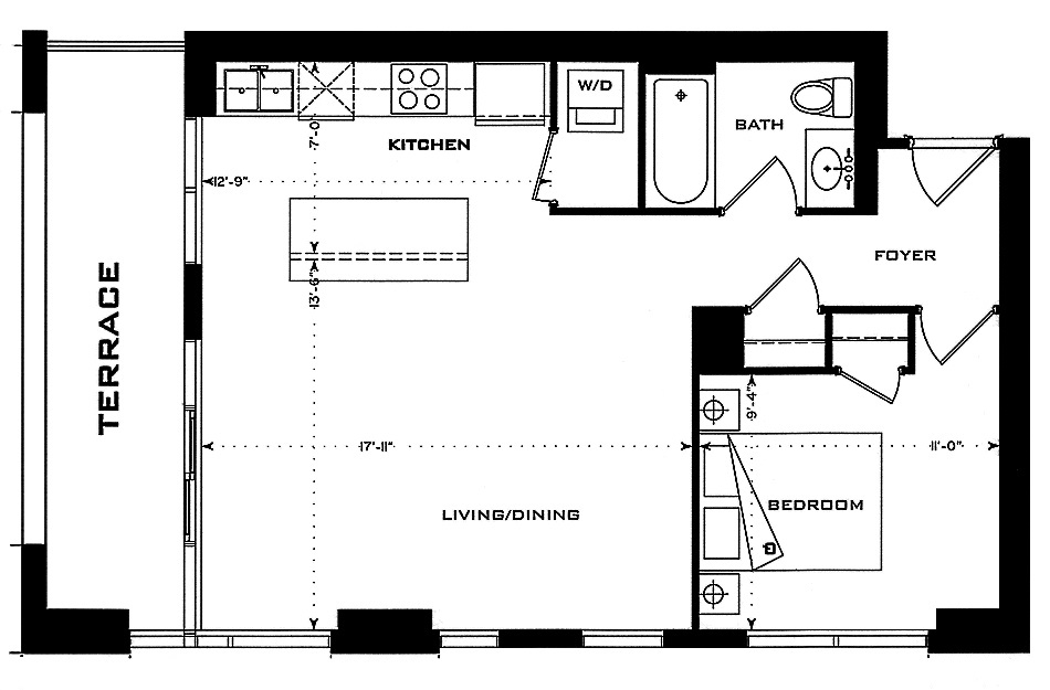 1 Bedford Rd Yorkville Annex Toronto Condos Floor Plans 1 Bedroom 650 Sq Ft Plus Southwest Terrace Jennings Layout