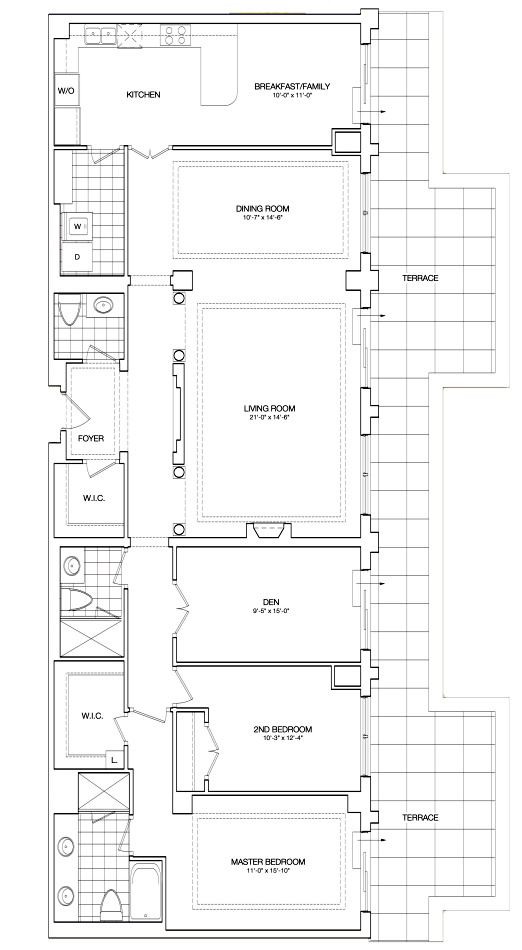 Kilgour Estate Penthouse Floor Plans Toronto Condos 21 Burkebrook 2 Bedrooms Den 1953 Sq Ft Plus Terrace Wimbeldon Layout