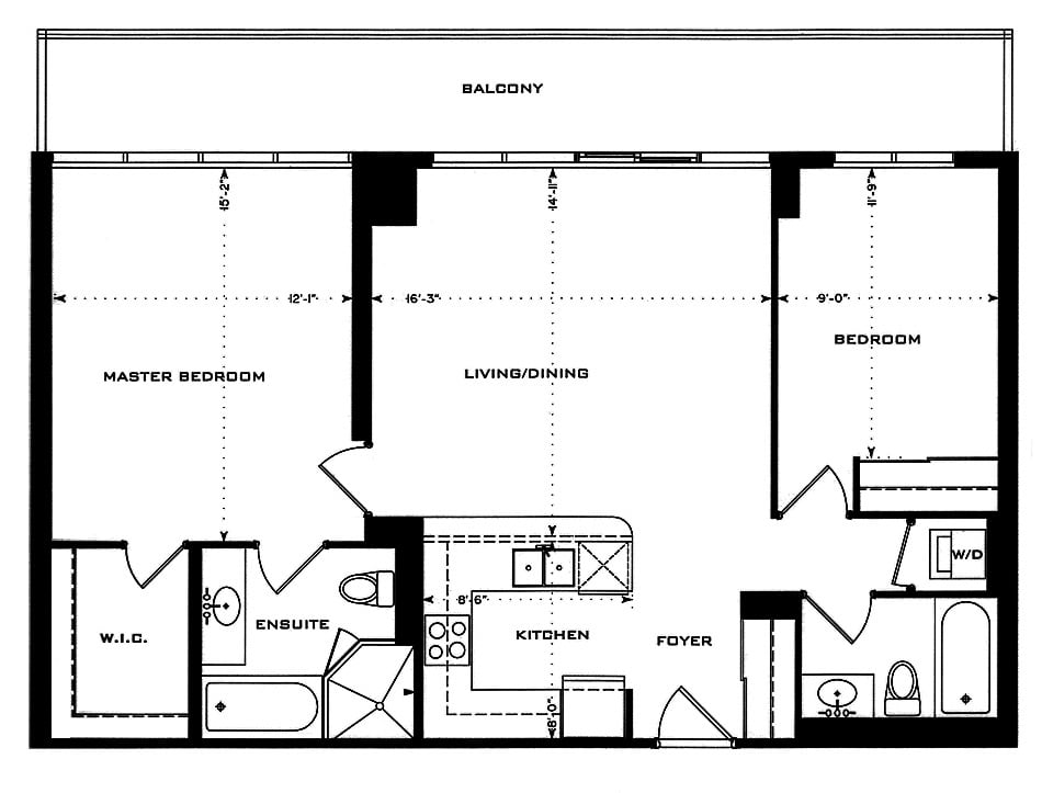 1 Bedford Road Yorkville Annex Toronto Condos Floor Plans 2 Bedroom 946 Sq Ft Plus Balcony Marlowe Layout