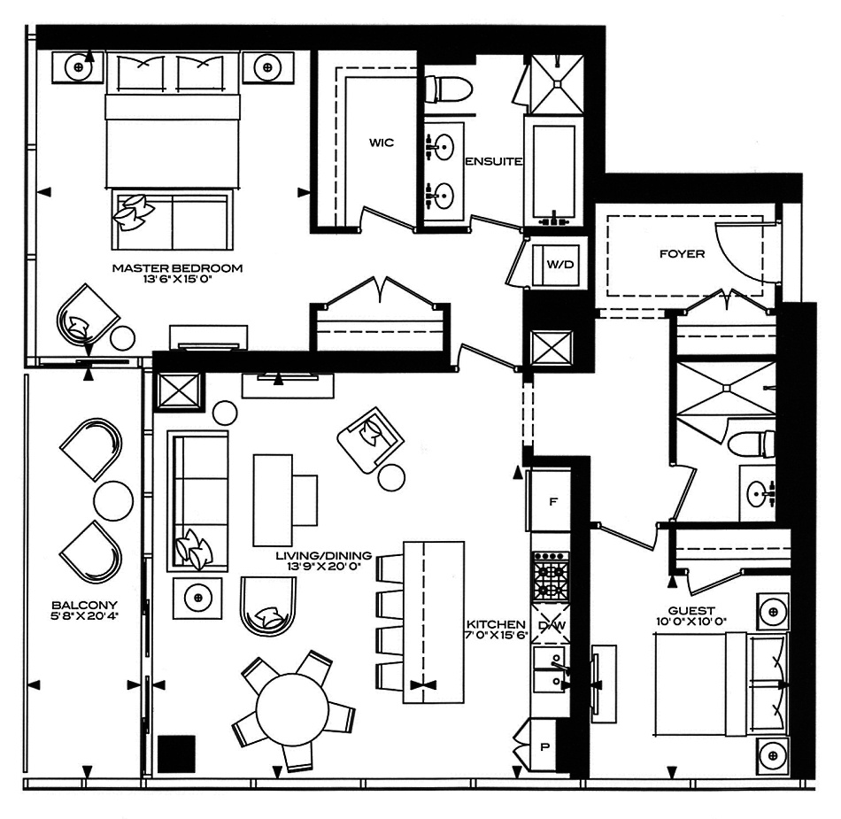 Four Seasons Condos Yorkville Toronto Floor Plans 55 Scollard St 2 Bedrooms 1265 Square Feet