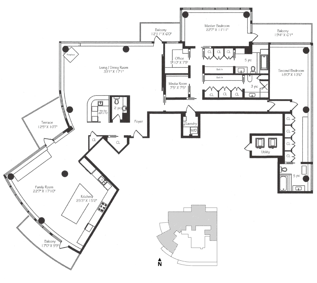 77 Charles St West Penthouse 1 Floor Plans Yorkville Condos Toronto 3821 Sq Ft Plus Terrace & 3 Balconies