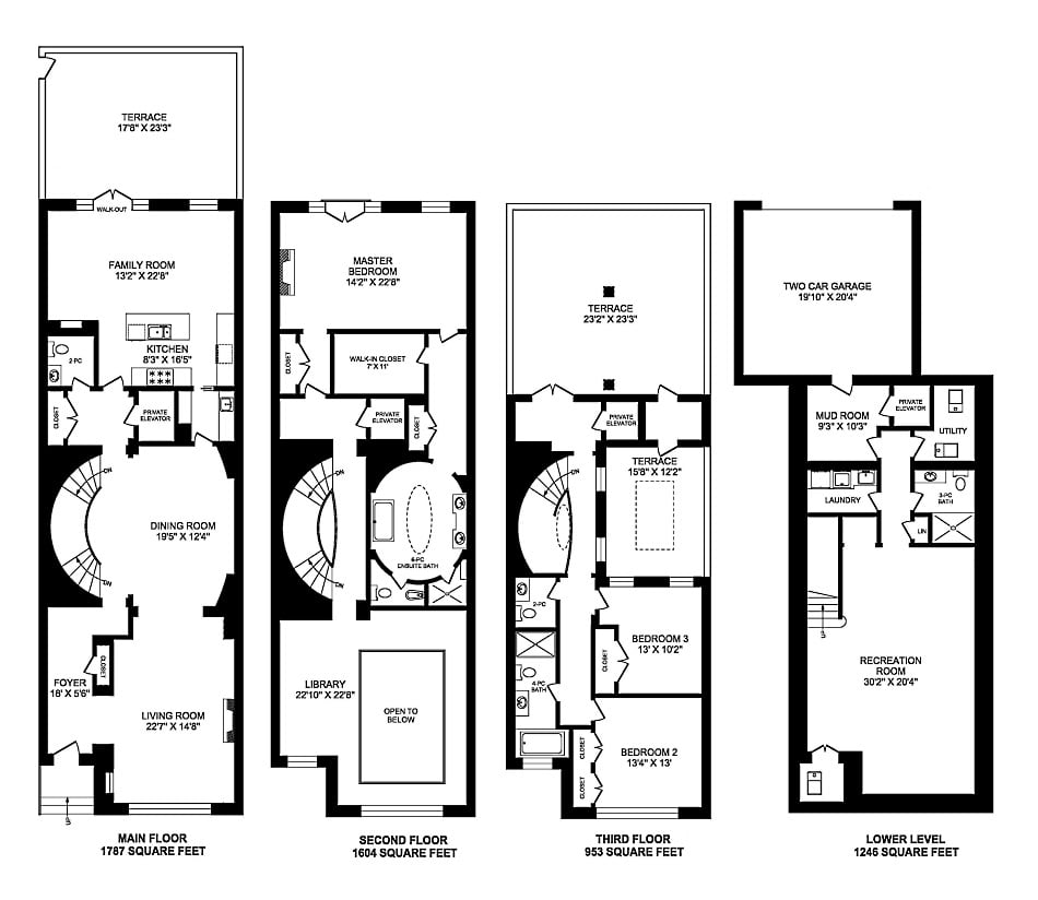One St. Thomas Street Townhouses Toronto Floor Plans 3 Bedrooms 4410 Square Feet Yorkville Condos